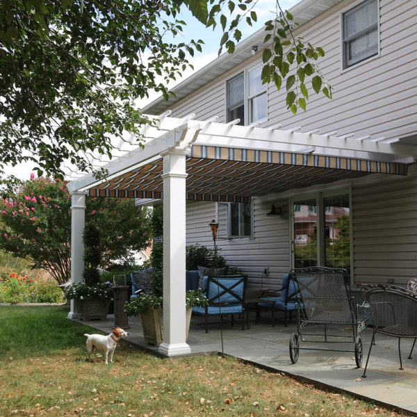 White Pergola with Awning