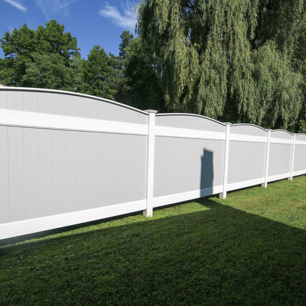 White Vinyl Fencing with Arches