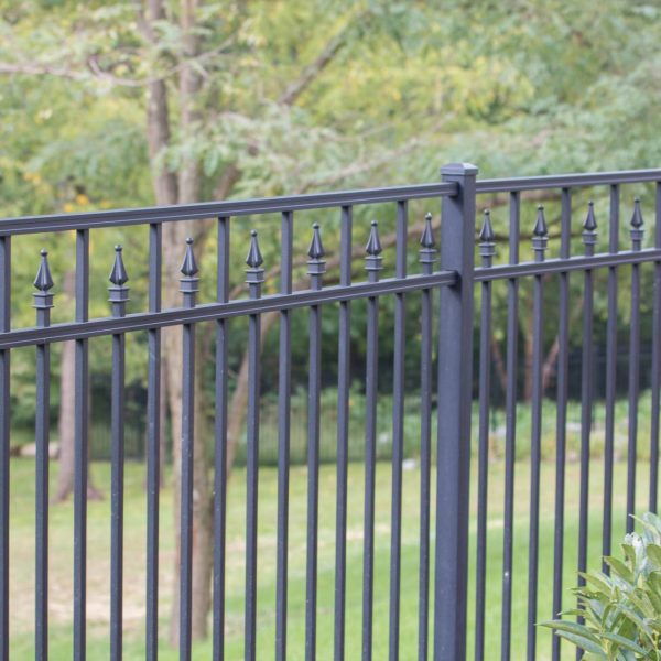 High-End, Black Aluminum Backyard Fencing