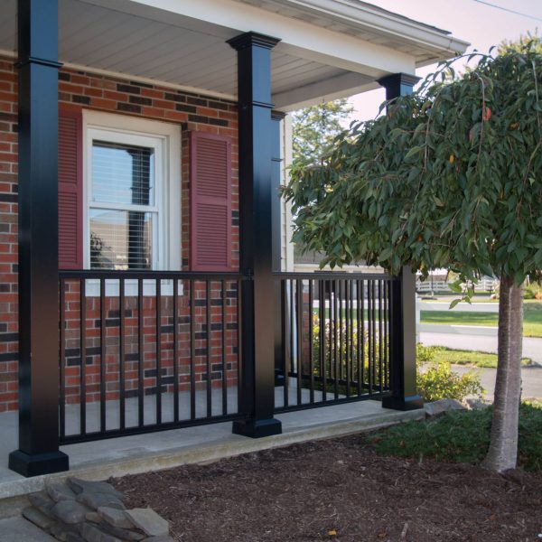 Black Aluminum Railing with Columns