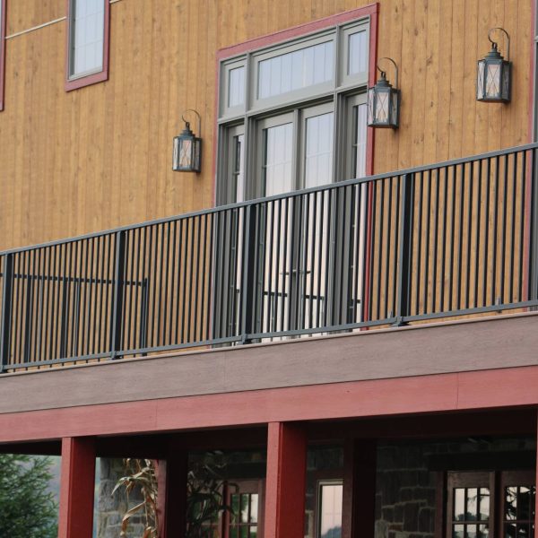 Regis Black Aluminum Railing on Two-Story Deck