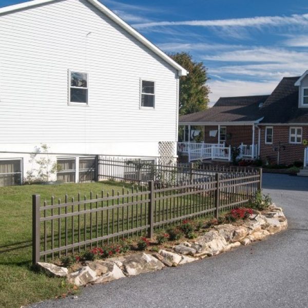 Brown Aluminum Regis Short Fencing with Spikes