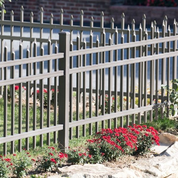 Brown Aluminum Regis Yard Fencing with Spikes