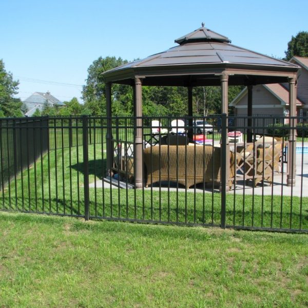 Yard with Black Aluminum Regis Fence