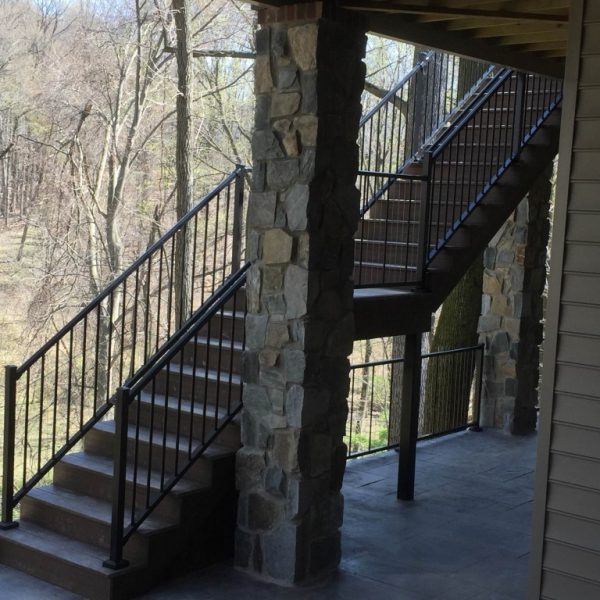 Outside Staircase With Westbury Aluminum Railing