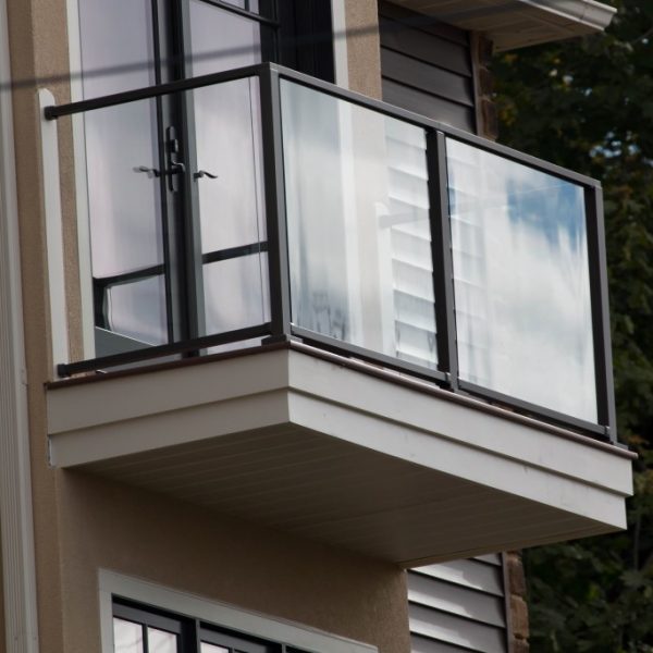 Balcony With Black Aluminum Railing