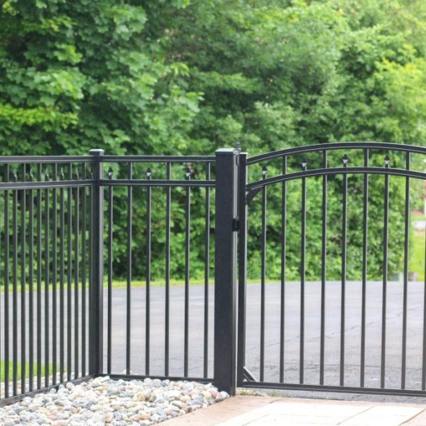 Regis Black Aluminum Fence with Gate