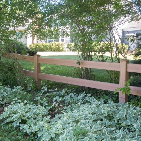 Brown 2-Rail Horse Fence in Vinyl