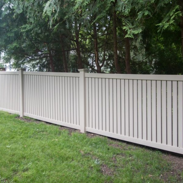 Tan vinyl fencing