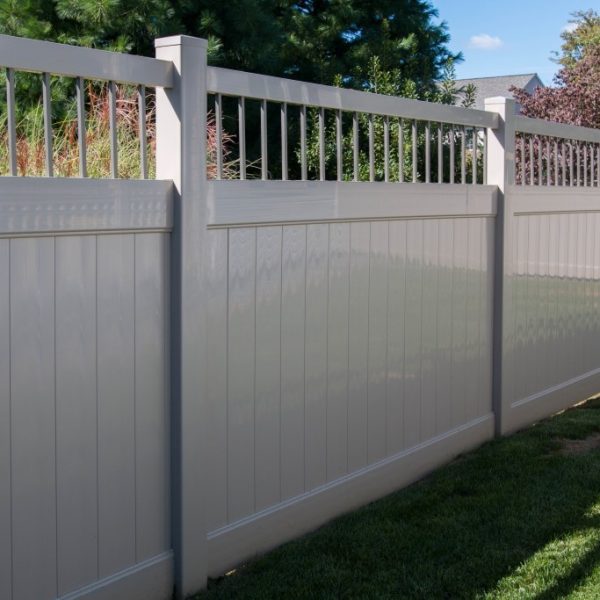 Fence with Fulton Privacy Alum Spindle Top