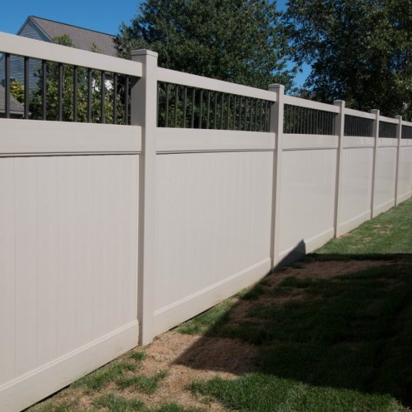 Tan Fulton Privacy Alum Spindle Top Fencing