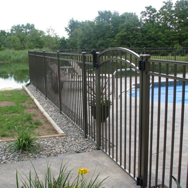 Brown Aluminum Regis Gated Fence