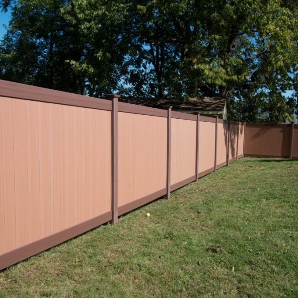Brown Vinyl Fence for Backyard