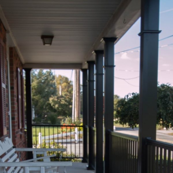 Black Aluminum Columns on Porch