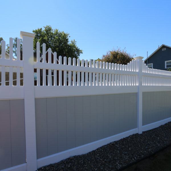 Gray Fulton Privacy Fence With Franklin Step Top