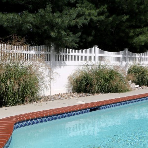 White Vinyl Fencing with Franklin Concave Top