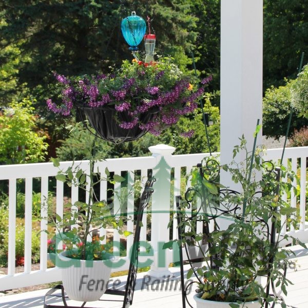 Residential porch with white vinyl decking