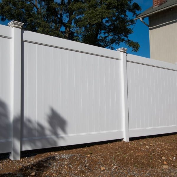 White Fulton Privacy Fence in Standard Height