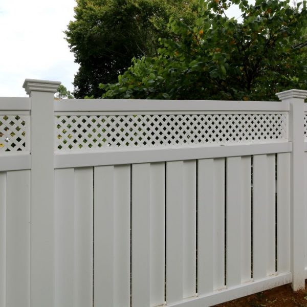 Customized white vinyl fence