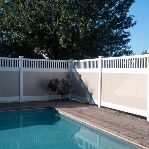 Tan Vinyl Fencing