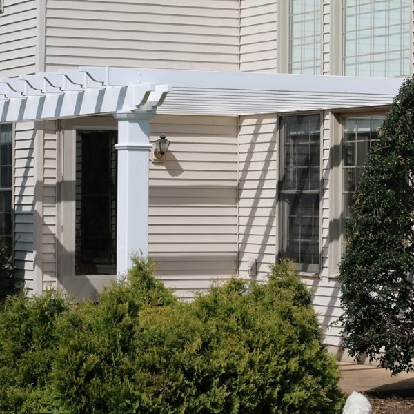 White Vinyl Attached Pergola