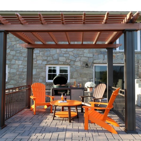 Vinyl Pergola With Wood Grain Texture