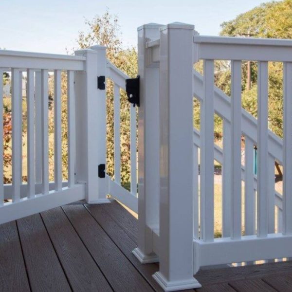 Gated White Vinyl Railing