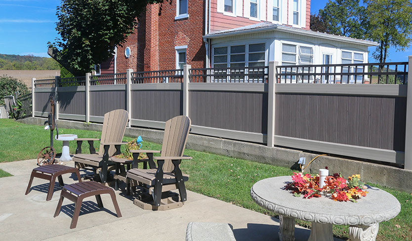 modern custom top aluminum vinyl fence