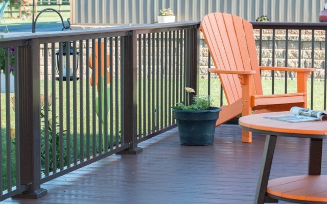 Black aluminum deck fencing