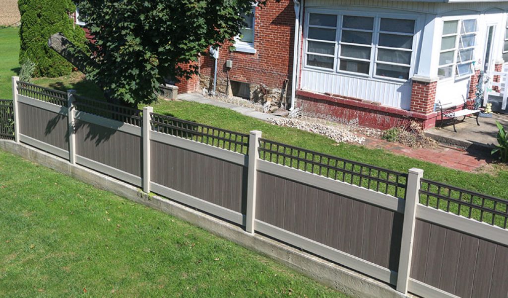 custom maintenance free vinyl fence with aluminum top