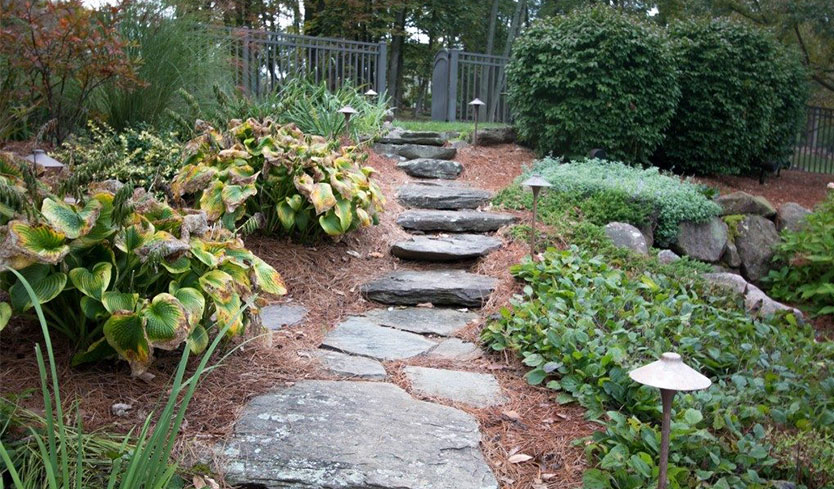 stone path diy yard upgrade