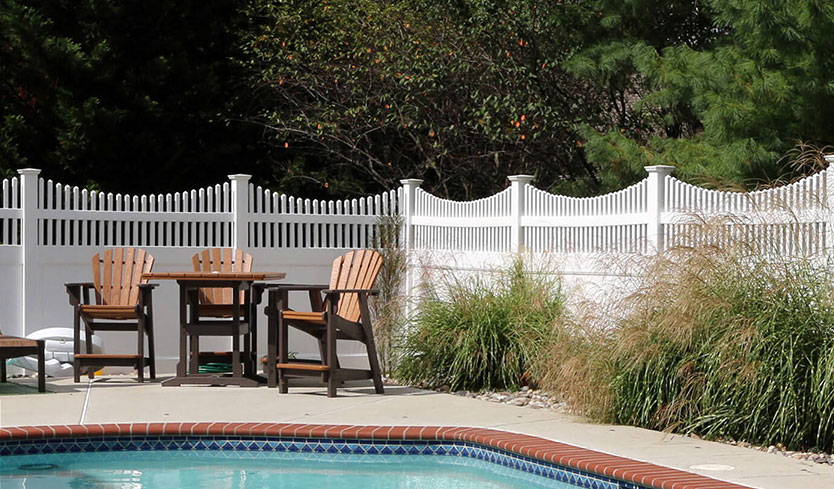 attractive fulton privacy fence with franklin concave top