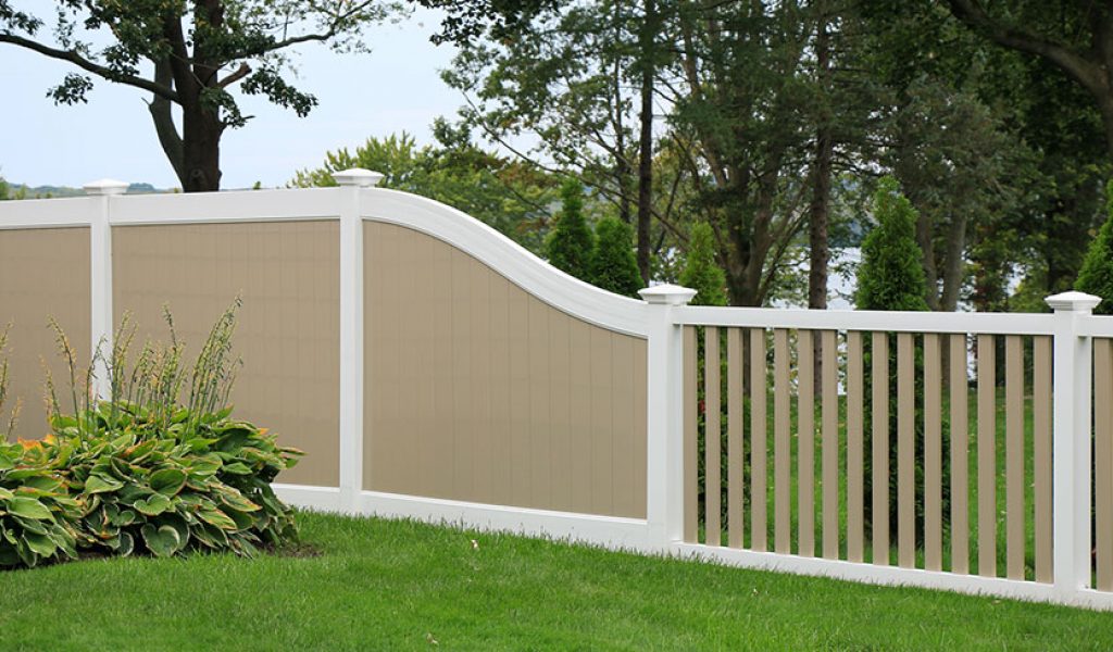 Shop Stylish TwoTone Vinyl Fences Gray & White, Slate, Tan & More