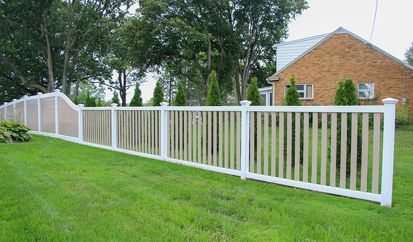 two-tone vinyl fences