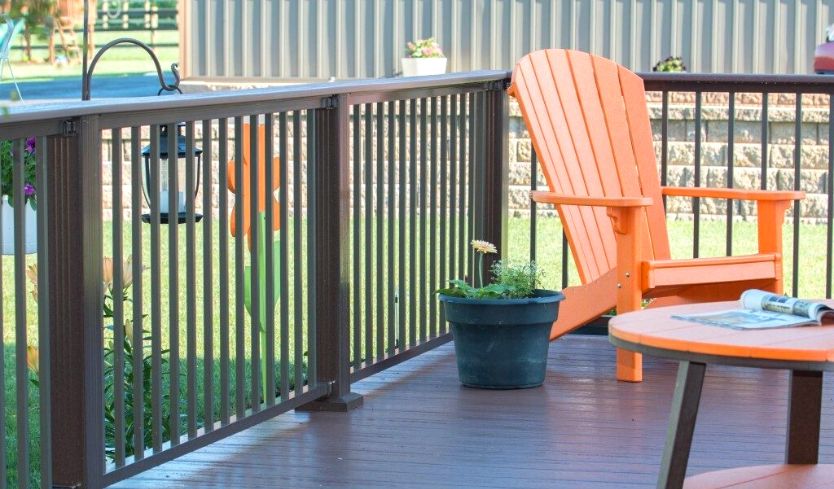 Classic Westbury tuscany railing for backyard deck