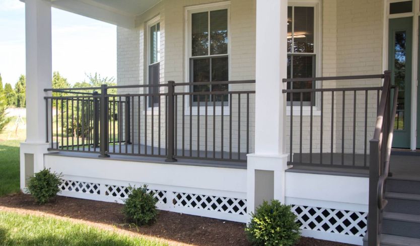 farmhouse style front porch fencing