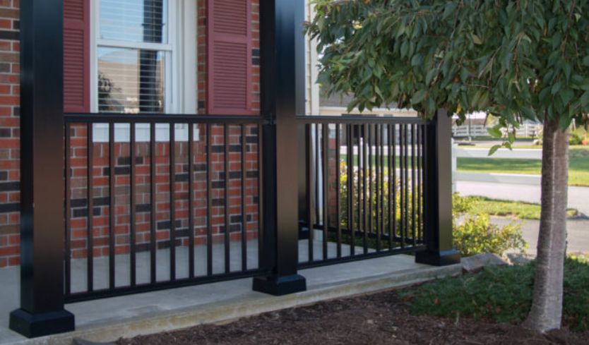 Modern front porch fence idea
