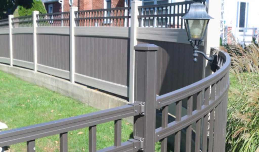 Aluminum and vinyl Fence Panel Hybrid Design
