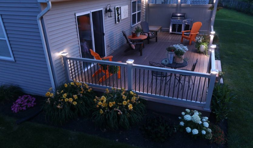 Deck accessories that light up for evening and nighttime entertainment