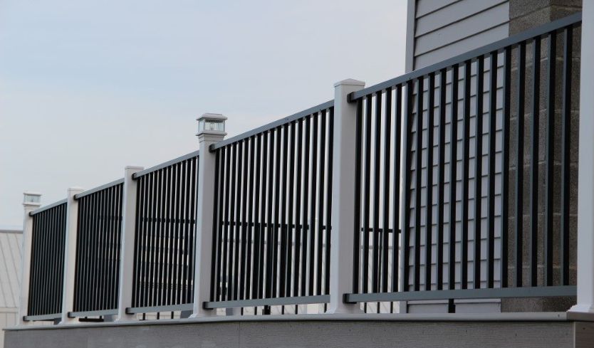 Outdoor deck lighting in railings